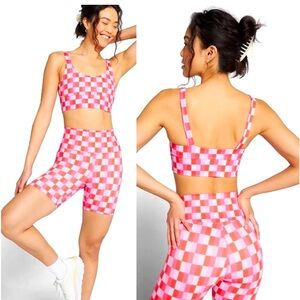 Beach Riot Set Checkered Women Biker shorts set M